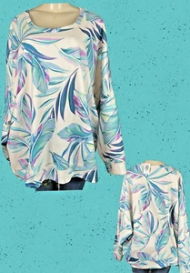 Torrid Plus 4 Tropical Print Crew Neck Lightweight Long Raglan Sleeve Sweatshirt - Picture 1 of 6