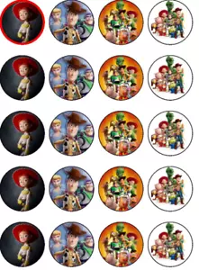 24 tapas comestibles para tazas de pastel Toy Story, papel de arroz Edibke, - Imagen 1 de 1
