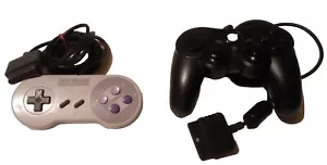 Nintendo Super NES /Pelican Wired PlayStation Controllers Bundle Both Untested - Picture 1 of 6