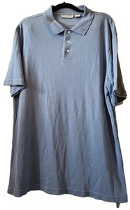 Vintage W.H. Belk blau Seide Polo Herren Large - Bild 1 von 6