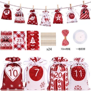 Adventskalender zum Befüllen Jutebeutel Weihnachtskalender Stoff - Bild 1 von 7