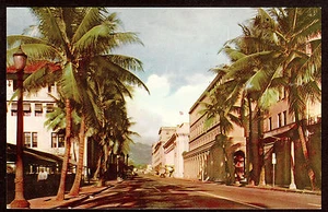 Postal vintage 76 Union Oil Bishop Street Honolulu Hawaii - Imagen 1 de 2