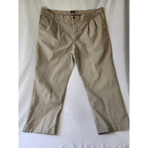IZOD Khaki Pants Pleated Front Casual Chino Trousers Mens 44x32 - Picture 1 of 3