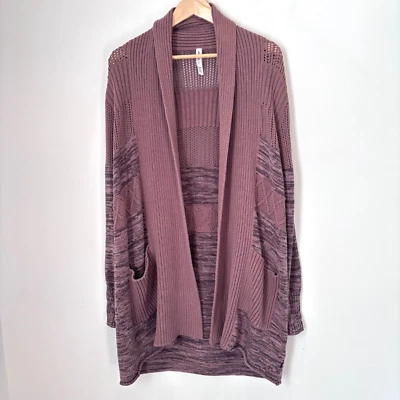 RVCA Open Front Sweater Duster Cardigan Neutral Boho w/pockets Size Medium c135 - Image 1 of 4