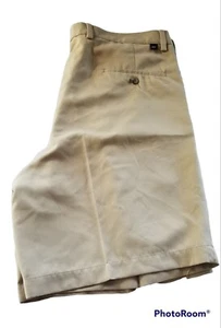 Dockers Golf Mens Khaki Chino Shorts Size 36 Polyester Pleated Front Casual - Picture 1 of 8