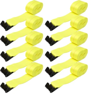 Winch Strap 4" x 30' Flat Hooks 16,200LBS Flatbed Truck Trailer - 10 Pack - Picture 1 of 4