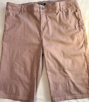 Buffalo David Bitton, Samuella Dusty Rose Mid-Rise Bermuda Shorts Women Sz 16/36 - Image 1 of 4