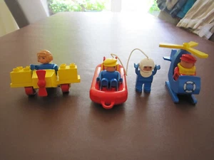 Duplo Vintage 80's Plane, Helicopter, Diver with Boat - Picture 1 of 8