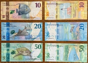 Curacao & Sint Maarten set 10 20 50 fiorini 2025 P-1 P-2 P-3 UNC - Foto 1 di 1