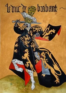 Hand painted old look miniature leaf Coats of arms of Europe and Golden Fleece - Picture 1 of 2
