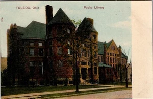 Vintage Toledo Ohio OH öffentliche Bibliothek vor 1908 alte Ansicht Postkarte - Bild 1 von 2