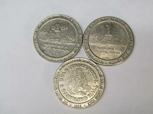 Vintage Gold Strike Hotel & Gambling Hall 1988-90 Gaming Coin Token Lot of 3 - Picture 1 of 3