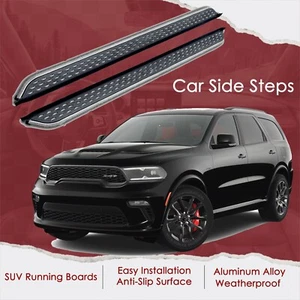2PCs Side Steps Running Boards Fits for Dodge Durango 2018-2024 Side Nerf Bars - Picture 1 of 6