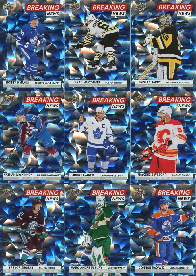 U PICK LOT 2024-25 24-25 Upper Deck UD SERIES 1 BREAKING NEWS INSERT card set - Image 1 of 1