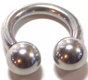 (1) 8g 1/2 Shiny Internally Threaded 8mm ball Horseshoe Ring Surgical Steel 316L - Picture 1 of 1