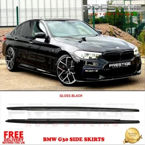 FOR BMW 5 SERIES G30 G31 F90 M5 M SPORT GLOSS BLACK SIDE SKIRT EXTENSION BLADES - Afbeelding 1 van 13