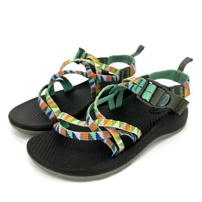 Sandalias Chaco ZX1 para niños Ecotread exterior con tiras cámper coloridas turquesa talla 4 Foto 1 de 4
