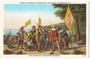 CHRISTOPHER COLUMBUS Landung Sesqui-Centennial Expo Philadelphia PA Postkarte - Bild 1 von 2