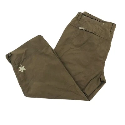 Pantalones capri recortados Columbia para mujer talla M marrón nailon flor senderismo  Foto 1 de 4