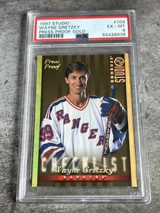 Donruss Studio Gold Press Proof 1997-98/250 Wayne Gretzky #1 Salón de la fama PSA 6 EX-MT - Imagen 1 de 3
