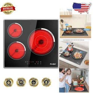 5700W 3 Burner Electric Cooktop with Timer and Safety Lock - Space-Saving Design - Picture 1 of 9