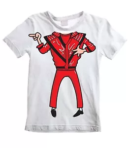 MICHAEL JACKSON KINDER UNISEX T-SHIRT - Kostüm Outfit Kostüm lustiger Thriller - Bild 1 von 1