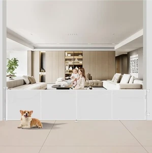 200 Zoll einziehbare Babytore 42 Zoll hoch, verstärktes Streifendesign, Outdoor - Bild 1 von 7