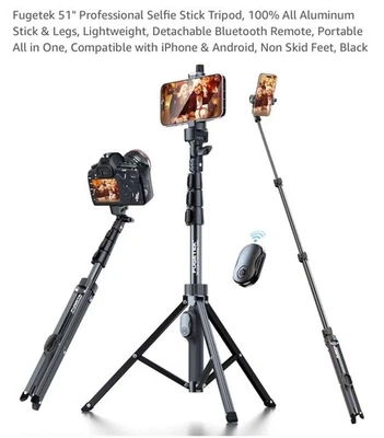 Fugetek 51" Professional Selfie Stick Tripod - Image 1 of 3