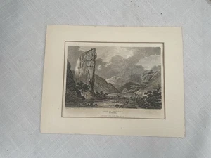 Antique Engraving View In Dove Dale Derbyshire Art Unframed - Picture 1 of 6