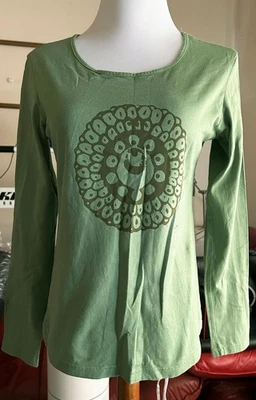 Camiseta Top Vintage Marimekko Mika Piirainen Verde Manga Larga M Foto 1 de 4