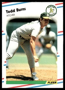 1988 Fleer Update Todd Burns Oakland Athletics #U-52 - Picture 1 of 2