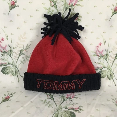 Tommy Hilfiger Polar Invierno Sombrero Borla Niño Niña 2-4 Rojo Azul Marino De Colección Foto 1 de 4