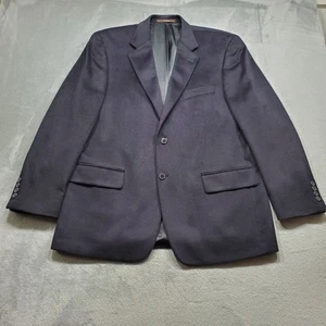 Tasso Elba 2 Button Blazer 100% Cashmere Dark Blue Sports Jacket Men Sz 42R - Picture 1 of 13