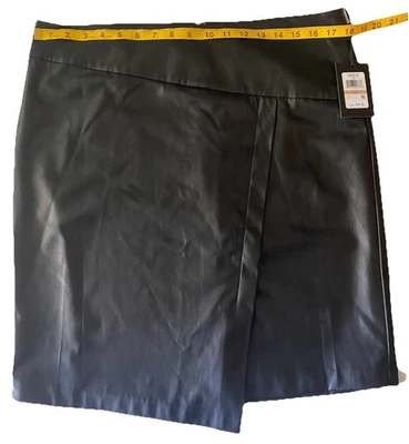 Womens DKNY Faux Leather short Skirt Black Sz 12 - Image 1 of 4