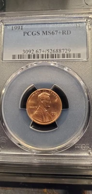 Superb! PCGS MS67+RD Lincoln Cent - Image 1 of 2