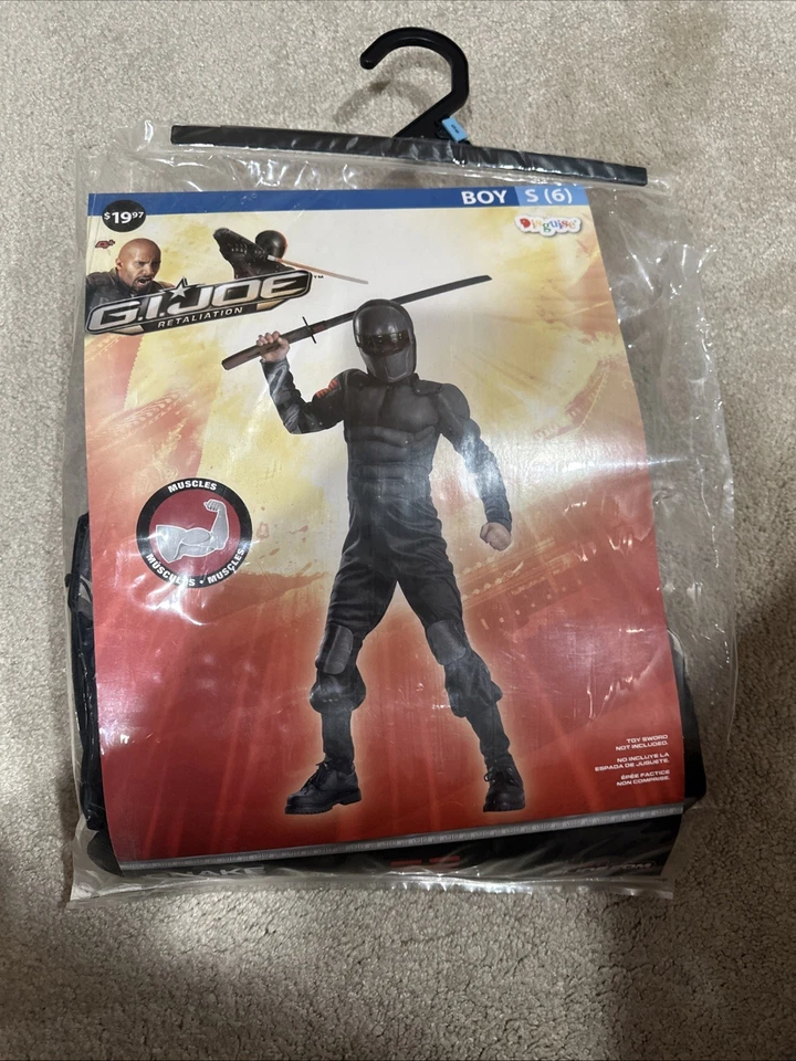 G.I.Joe Retaliation Snake Eyes Child Muscle Costume Disguise Boys S (6) NEW! - Image 1 of 1
