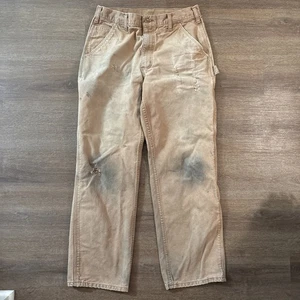 Vintage Carhartt Carpenter Work Sun Fade Pant 34 x 32 Canvas Distressed - Bild 1 von 7