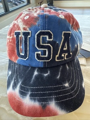 Boné Polo Ralph Lauren Seleção Olímpica dos EUA Tie Dye Spellout Pônei Pulseira de Couro - Imagem 1 de 4