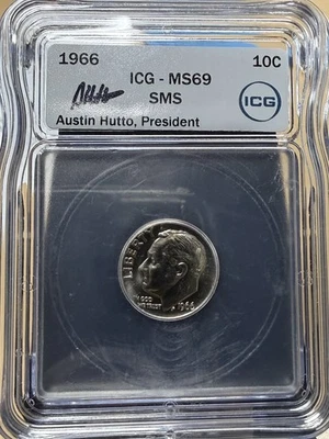 1966 Roosevelt Dime  ICG - MS69  SMS. Special Mint Set. 10C - Image 1 of 2