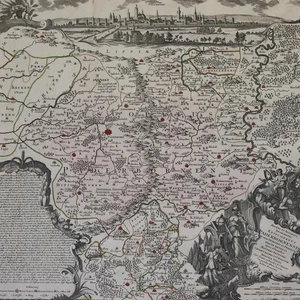 Paderborn Historische Landkarte Matthäus Seutter Kupferstich koloriert um 1740 - Picture 1 of 4
