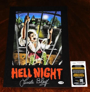 LINDA BLAIR "MARTI" SIGNED HELL NIGHT MOVIE POSTER HORROR JSA COA!!! - Imagen 1 de 1