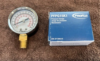 ProFlo PFPG15K1 2" Dual Scale 0-15psi Pressure Gauge With 1/4" NPT Lower Mount - Image 1 of 4