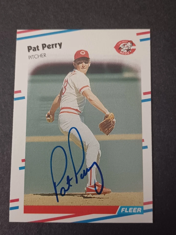 Pat Perry Signed 1988 Fleer - Reds - Autographed - Image 1 of 1