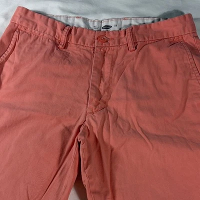 Pantalones cortos chinos Old Navy para hombre naranja salmón ajustados frente plano 9" entrepierna - talla 32 Foto 1 de 4