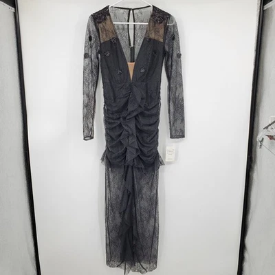 Nuevo Maxi Vestido For Love and Lemons Margarita Encaje Capricho Hada Oscura Negro Pequeño Foto 1 de 4