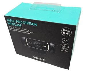 Logitech C922 1080p Pro Stream HD Webcam Black 960-001376 30 fps NEW SEALED - Picture 1 of 5