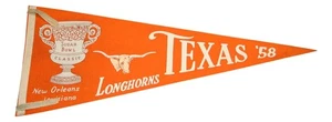 Vintage 1958 Texas Longhorns Zuckerdose 29" Wimpel selten - Bild 1 von 4
