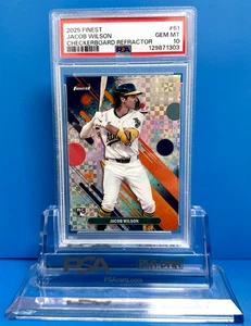 Jacob Wilson PSA 10! (RC) 2025 Topps Finest #61 Checkerboard Refractor - Imagen 1 de 2