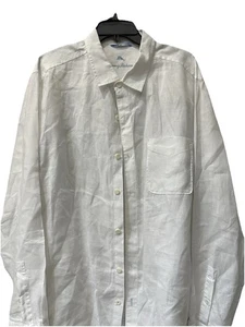 Tommy Bahama Sea Glass Breezer 100% Linen Pocket Long Sleeve Shirt White XL/TG - Picture 1 of 18