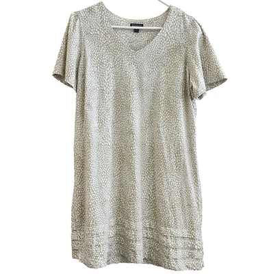 Women Size XL Linen Pebble Dress Lagenlook Cottagecore Euro Summer New England. - Image 1 of 4